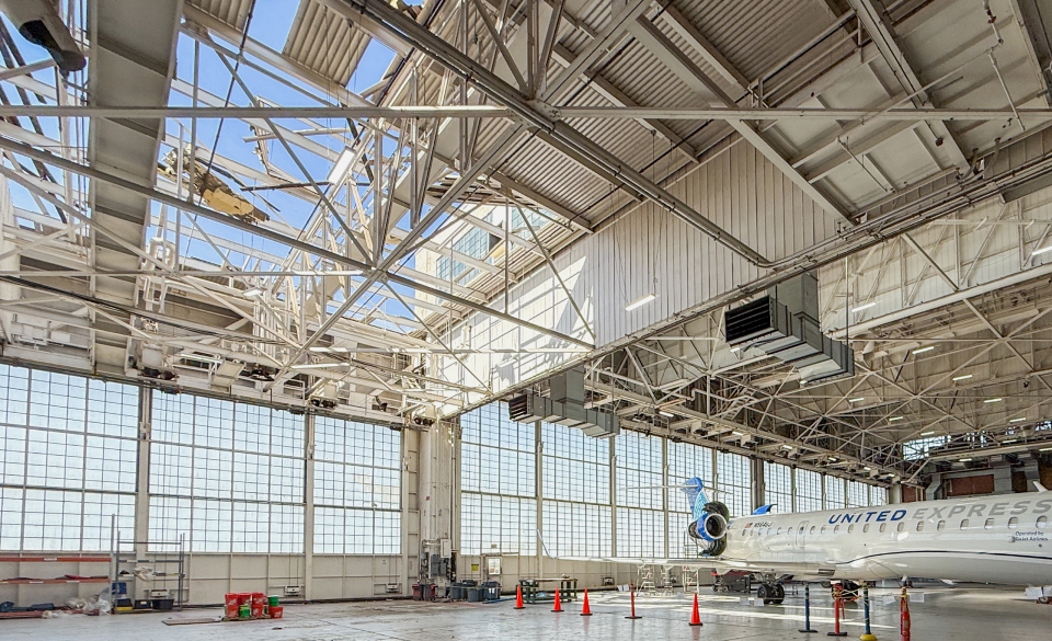 Airplane Hanger Roof Damage