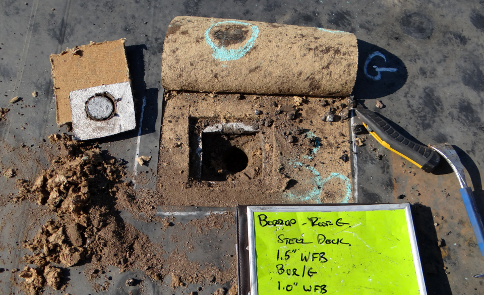 Core Sampling of a layered roof for a comprehensive roof assessment